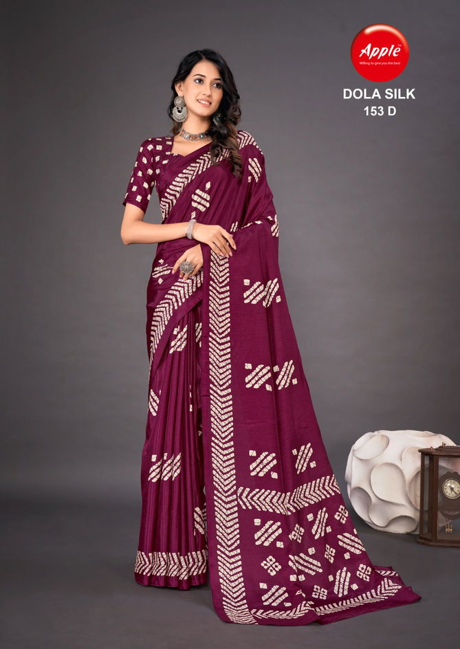 Apple Dola Silk 153 Daily Wear Printed Saree Catalog
